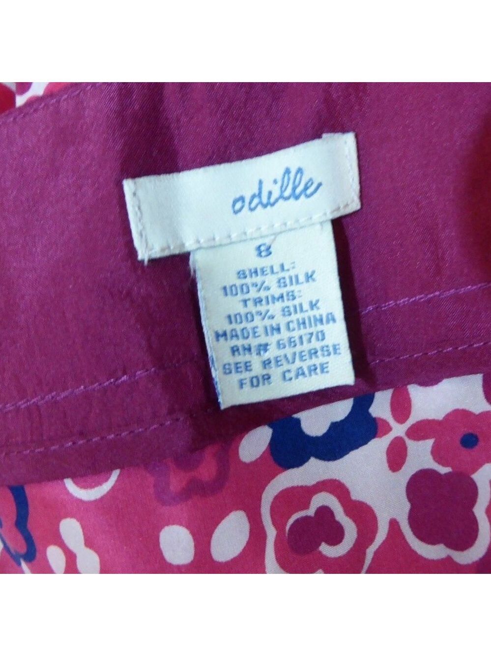 Odille Fuchsia Floral Silk Tunic Cami Ties Back 8 - Picture 8 of 10